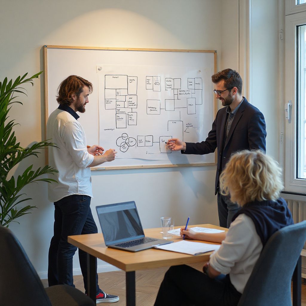 Fondatorii companiei în primul birou