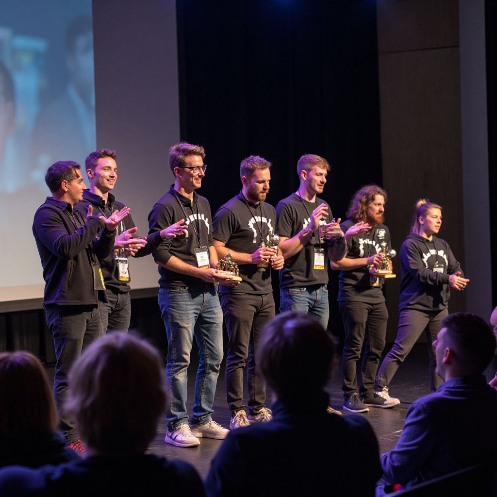 Ceremonie de premiere pentru un hackathon de AI